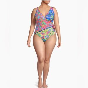 Johnny Was Plus Rumba Mix Wrap One Piece